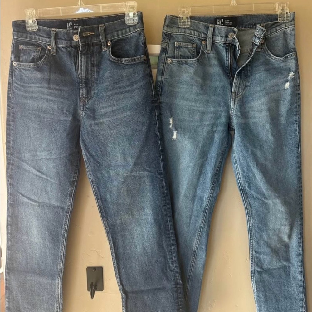 GAP Women’s Classic Blues High Rose Straight Jeans (2 Pairs)